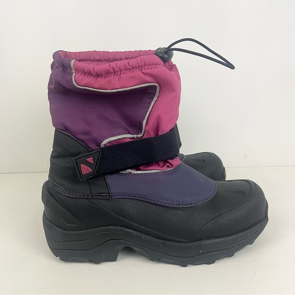 Lands’ End Pink Purple Black Adjustable Strap Snow Boots Women’s Size 8 - Picture 7 of 14